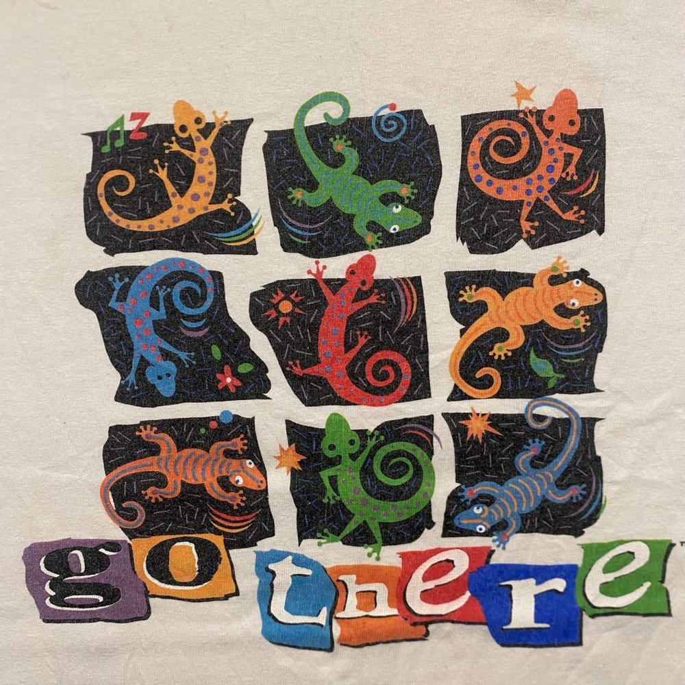 Vintage 90s Colorful Lizard Animal Pop Tropical Tourist Tee - Picture 3 of 6